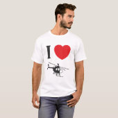T-shirt J'aime la pièce en t d'hélicoptères (Devant entier)