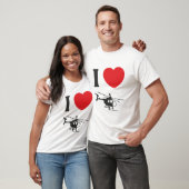 T-shirt J'aime la pièce en t d'hélicoptères (Unisexe)