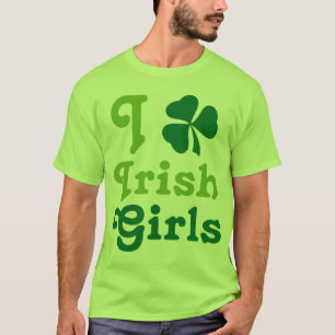 T-shirt J'aime la pièce en t irlandaise de vert de