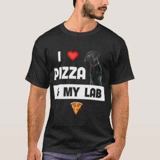 T-shirt J'Aime La Pizza Et Mon Black Lab Chien Pepperoni F