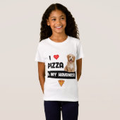 T-Shirt J'Aime La Pizza Et Mon Chien Havanais Havapoo Pepp (Devant entier)