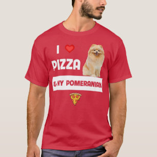 T-shirt J'Aime La Pizza Et Mon Chien Poméranien Pepperoni