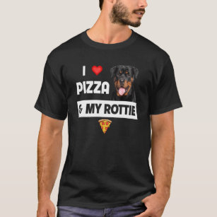 T-shirt J'Aime La Pizza Et Mon Chien Rottie Pepperoni From
