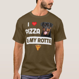 T-shirt J'Aime La Pizza Et Mon Chien Rottie Pepperoni From