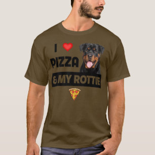 T-shirt J'Aime La Pizza Et Mon Chien Rottie Pepperoni From