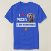 T-shirt J'Aime La Pizza Et Mon Chien Weimaraner Pepperoni (Design devant)