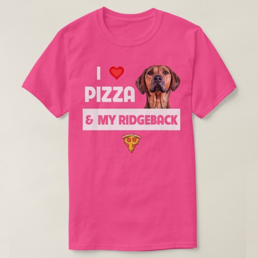 T-shirt J'Aime La Pizza Et Mon Poivre Rhodésien Ridgeback (Design devant)