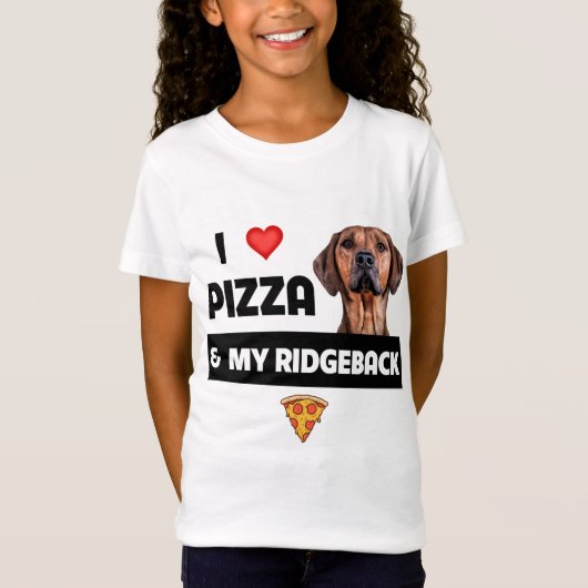 T-Shirt J'Aime La Pizza Et Mon Poivre Rhodésien Ridgeback (Devant)