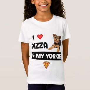 T-Shirt J'Aime La Pizza Et Mon Yorkie Chien Pepperoni York