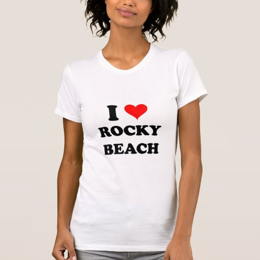 T-shirt J'aime la plage rocheuse Île de Rhode (Devant)