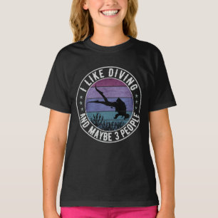 T-shirt J'AIME LA PLONGÉE ET PEUT-ÊTRE 3 PERSONNES Cadeau