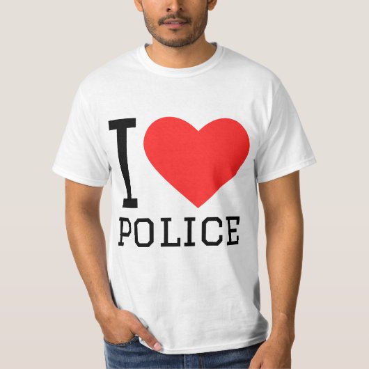 T-shirt j'aime la police (Devant)
