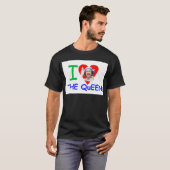 T-shirt J'aime la Reine - Reine Elizabeth II (Devant entier)
