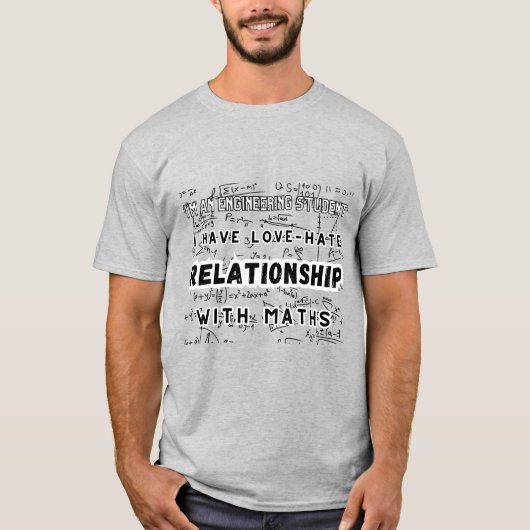 T-shirt J'aime la relation de haine avec les maths (Devant)