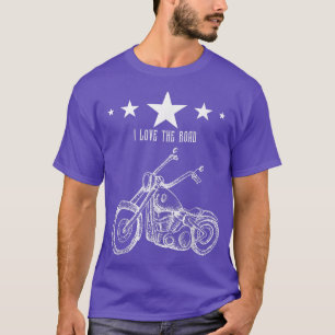 T-shirt J'Aime La Route Moto Véhicule Moto Vintag