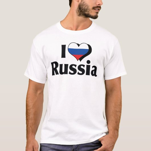 T-shirt J'aime la Russie Chemise Drapeau (Devant)