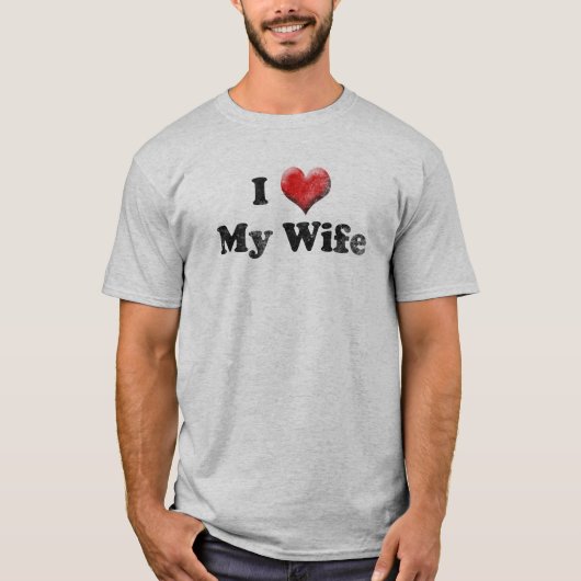 T-shirt J'aime la Saint-Valentin de mon mari (Devant)