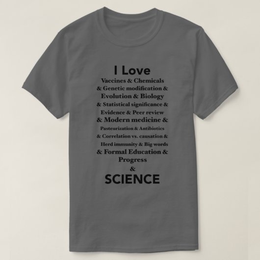 T-shirt J'aime la science (Design devant)
