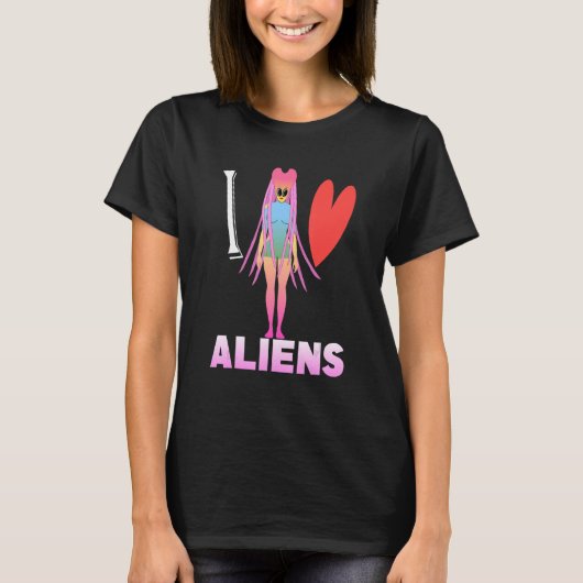 T-shirt J'aime la science-fiction Alien (Devant)
