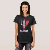 T-shirt J'aime la science-fiction Alien (Devant entier)