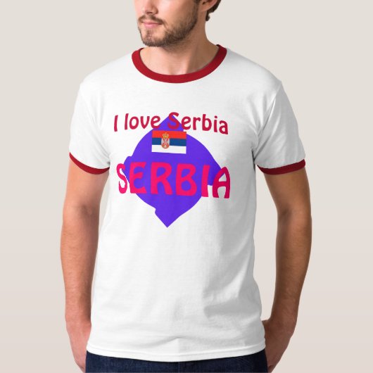 T-shirt J'aime la Serbie (Devant)
