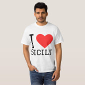 T-shirt J'aime la sicile (Devant entier)