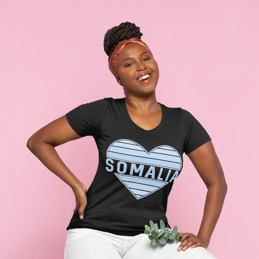 T-shirt J'aime la Somalie, le coeur somalien