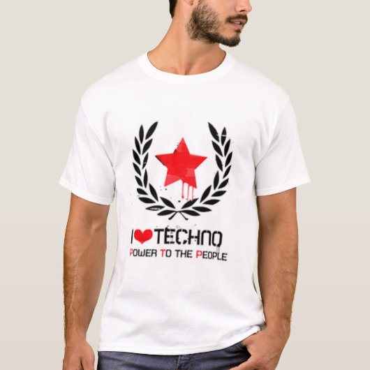 T-shirt J'aime la techno (Devant)