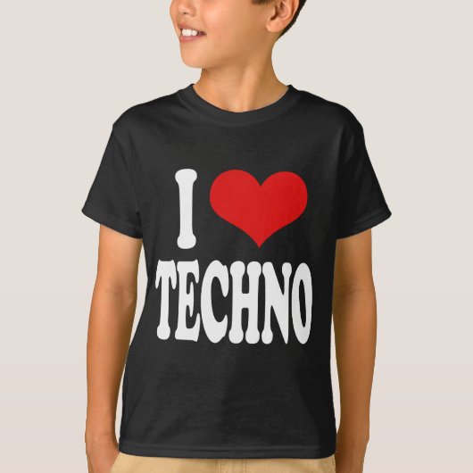 T-shirt J'aime la techno (Devant)