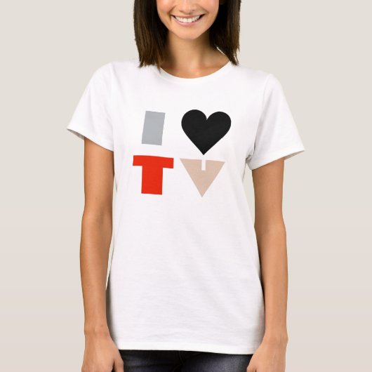 T-SHIRT J'AIME LA TV (Devant)