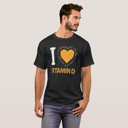 T-shirt J'aime la vitamine D (Devant entier)
