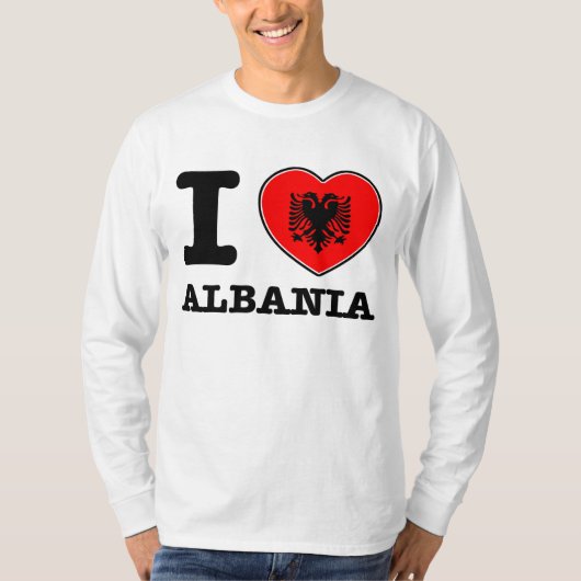 T-shirt J'aime l'Albanie (Devant)