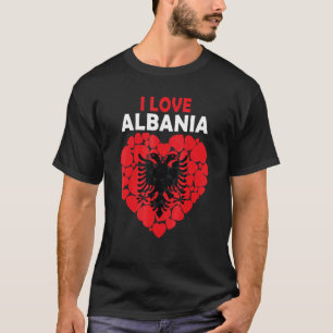 T-shirt J'Aime L'Albanie Fière D'Être Le Drapeau Albanais