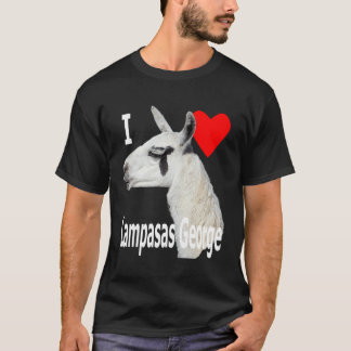 T-shirt J'aime Lampasas George la Llama lettre blanche