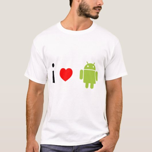 T-shirt J'aime l'androïde (Devant)