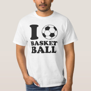 T-shirt J'aime le basket-ball de ballon de football
