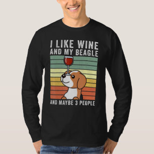 T-shirt J'Aime Le Beagle De Vin Retro Chien Vintage