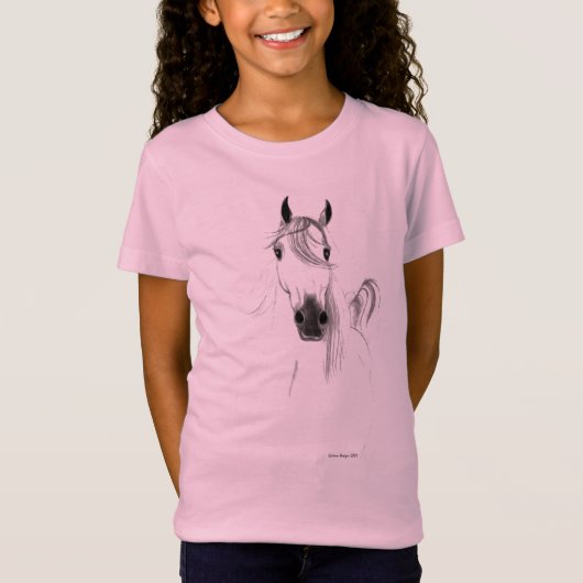 T-Shirt J'aime le bébé de filles de chevaux - chemise de (Devant)