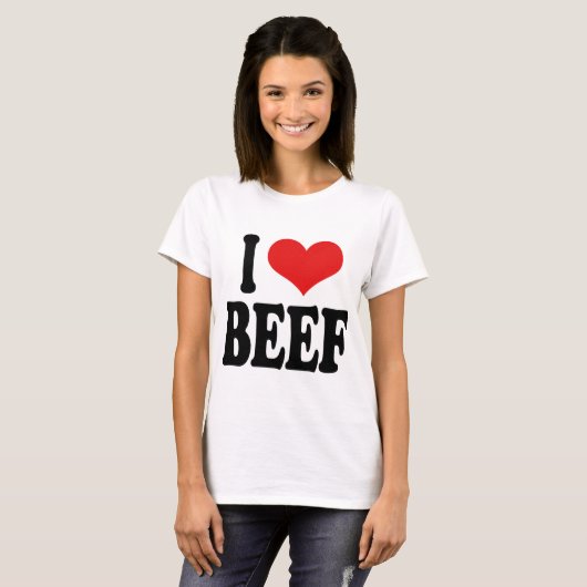 T-shirt J'aime le boeuf (Devant entier)