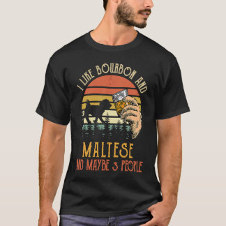 T-shirt J'aime le bourbon et le chien maltais peut-être 3