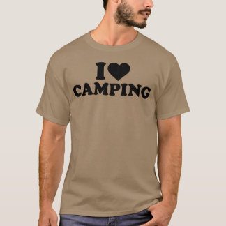 T-shirt j'aime le cadeau blanc de camping