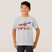 T-shirt J'aime le cadeau d'insectes pour l'insecte mignon (Devant entier)