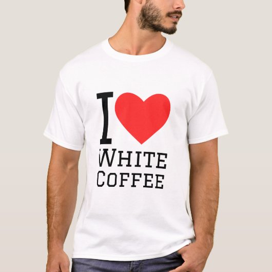 T-shirt J'aime le café blanc (Devant)