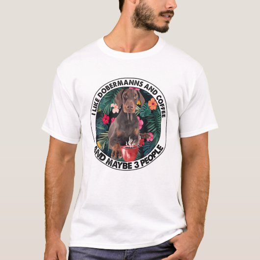 T-shirt J'Aime Le Café Dobermann (Devant)