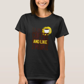 T-shirt J'aime le café et j'aime 2 personnes pour les gens
