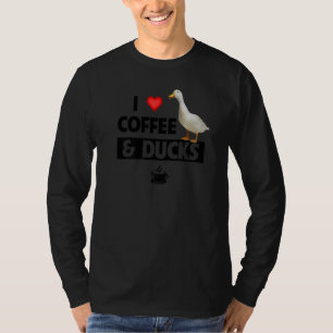 T-shirt J'aime le café et les canards Chasse à la caféine