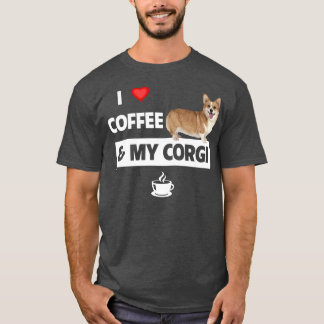 T-shirt J'Aime Le Café Et Mon Corgi Maman Papa Pet Parent 