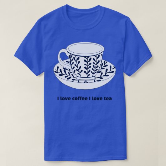 T-shirt J'aime le café J'aime le thé 1 (Design devant)