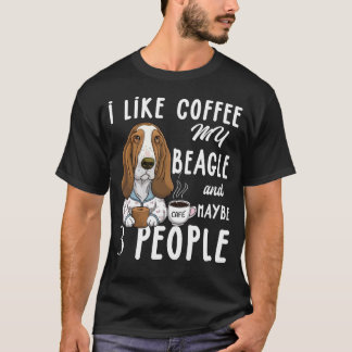 T-shirt J'Aime Le Café Mon Beagle Et Peut-Être 3 Beagles