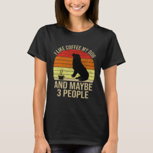 T-shirt J'Aime Le Café Mon Chien Et Peut-Être 3 Personnes